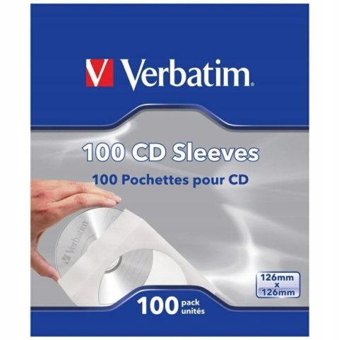 Koperty na CD/DVD Verbatim biały, z okienkiem, (100szt) VERBATIM