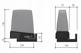 Lampa CAME KRX1FXSO pomarańczowa LED 24/230V (806LA-0010) CAME