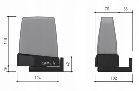 Lampa CAME KRX1FXSO pomarańczowa LED 24/230V (806LA-0010) CAME