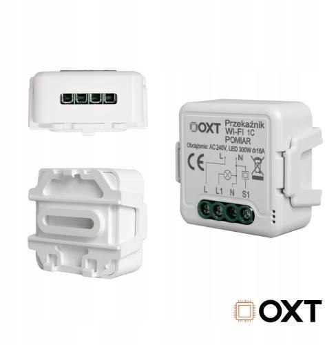 Moduł OXT przekaźnik 1 obwód pomiar 16A WIFI TUYA T220P BLEBOX