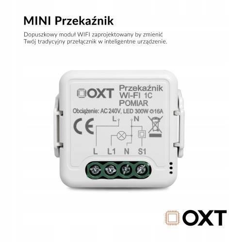 Moduł OXT przekaźnik 1 obwód pomiar 16A WIFI TUYA T220P BLEBOX