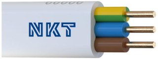 Przewód elektryczny drut płaski YDYp 450/750V 4x1,5mm2 NKT biały 100m NKT SPÓŁKA AKCYJNA