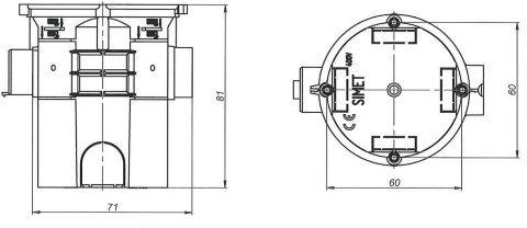 Puszka instalacyjna p/t 60 łączona, ekstra-głeboka S60GF pomarańczowa | 33008008 Simet SIMET