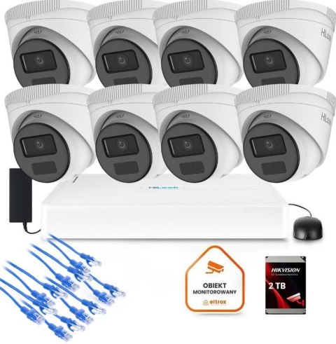 Zestaw monitoringu Hilook 8x kamera IPC-T221H-C z dyskiem 2TB HILOOK