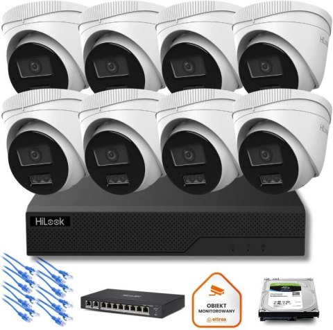 Zestaw monitoringu IP Hilook 8x kamer IPC-T260HA-LU 6MP Smart-hybrid Light HILOOK