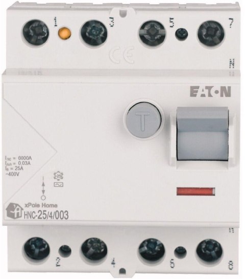 EATON WYŁĄCZNIK RÓŻNICOWOPRĄDOWY 25A 4P 4M 30MA AC 6KA EATON