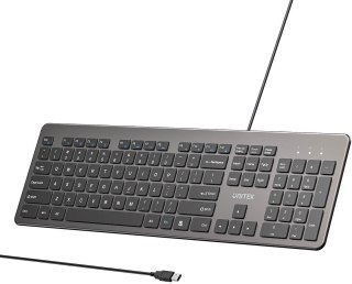 Klawiatura przewodowa Unitek SlimTap USB-A, szara UNITEK