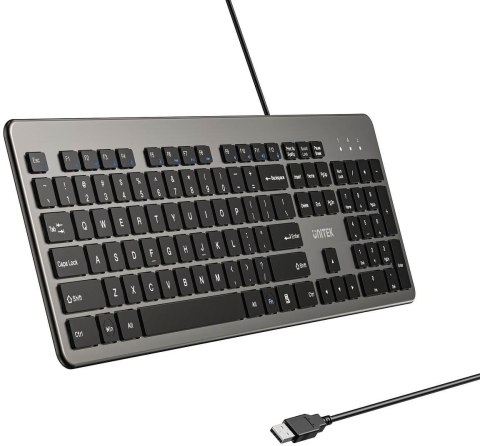 Klawiatura przewodowa Unitek SlimTap USB-A, szara UNITEK