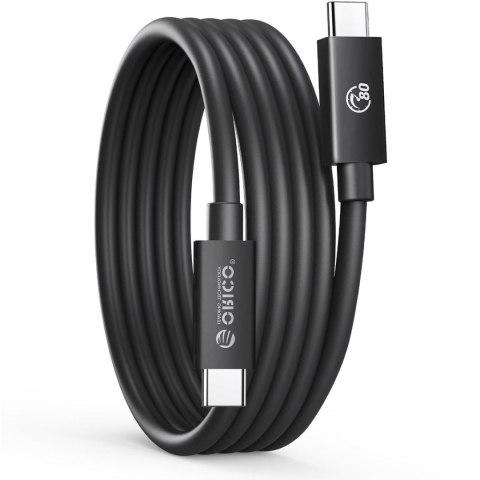 Orico Przewód Thunderbolt 5 USB-C 80Gbps, 240W, 8K@60Hz, 1,5m, czarny ORICO