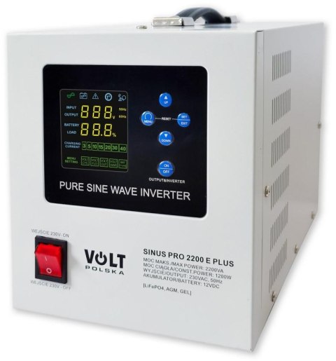 Przetwornica VOLT POLSKA SINUSPRO 2200E PLUS 12/230V (1200/2200W) [AGM, GEL, LiFePO4] VOLT POLSKA
