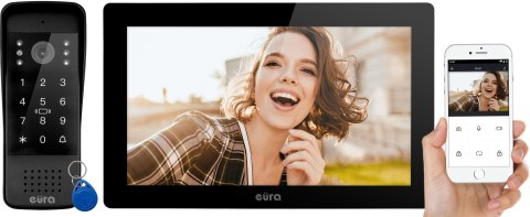 WIDEODOMOFON EURA VDP-86A3 - monitor 10" czarny TUYA EURA