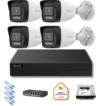 Zestaw moinitoringu IP Hilook 4x IPC-B180HA-LU tuba 8MP Smart-hybrid Light HILOOK