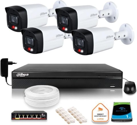 Zestaw monitoringu IP Dahua 4 Kamer IP 8mpx 4K dysk twardy DAHUA