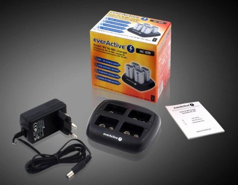 Ładowarka do akumulatorków 6F22 / HR22 / 9V everActive NC-109 EVERACTIVE