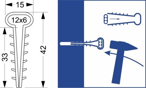 Uchwyt szybkiego montażu - płaski USMP-3 Elektro-Plast Opatówek 600szt BOX 16.23 ELEKTRO-PLAST OPATÓWEK