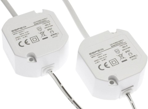 ZASILACZ DOPUSZKOWY ESPE LP-1212-211 12V 1A 12 W IP67 5.5 / 2.1 mm ESPE