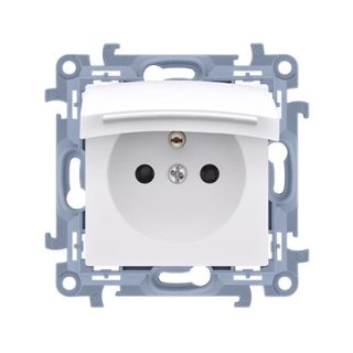 KONTAKT SIMON 10 MODUŁ BIAŁY GNIAZDO 1X Z/U Z KLAPKĄ IP44 ZACISKI ŚRUBOWE 16A 250V KONTAK-SIMON