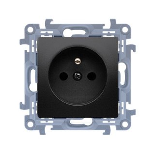 KONTAKT SIMON 10 MODUŁ CZARNY MAT GNIAZDO 1X Z/U Z PRZESŁONAMI SZYBKOZŁĄCZA 16A 250V KONTAK-SIMON
