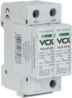 Ogranicznik przepięć fotowoltaiczny DC PV30 klasy T2 (C) 2P 1000V VCX VCX