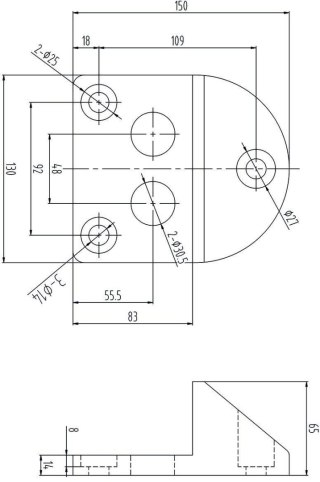 Przykręcany stoper do bramy PSG 61.191 (130x150/H65) powlekany gumą PSG