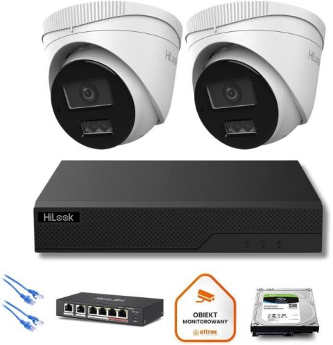 Zestaw monitoringu IP Hilook 2x IPC-T280HA-LU 8MP Smart-hybrid Light HILOOK