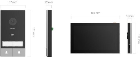 Zestaw wideodomofonowy dwurodzinny EZVIZ HP7 z dwoma monitorami EZVIZ