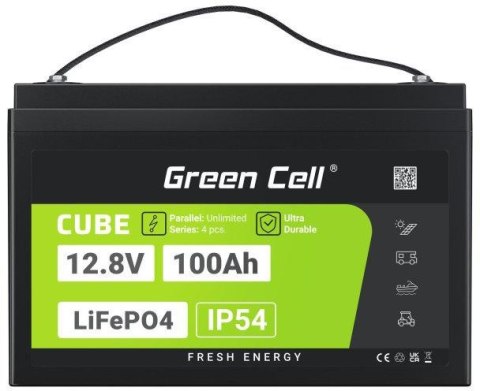 AKUMULATOR LITOWO-ŻELAZOWO-FOSFORANOWY LiFePO4 Green Cell Cube 12.8V 100Ah LFPGC12V100AH GREEN CELL