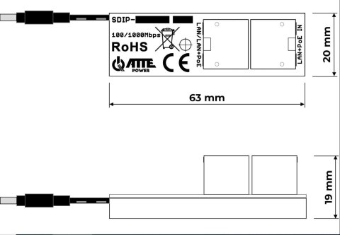 Adapter PoE ATTE SDIP-12-121 ATTE