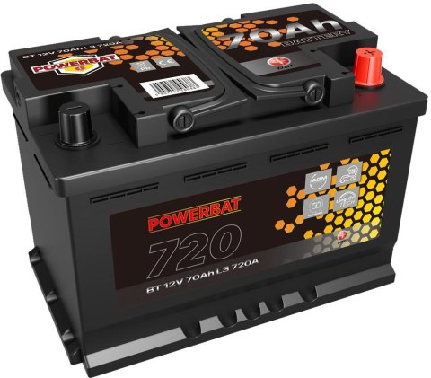 Akumulator AGM samochodowy START-STOP POWERBAT L3 12 V 70 Ah POWERBAT