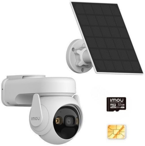 Kamera IP Imou AOV PT Kit 5MP 2.4GHz Wi-Fi i 4G z panelem solarnym, kartą pamięci 32GB i kartą SIM IMOU