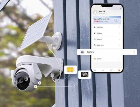 Kamera IP Imou AOV PT Kit 5MP 2.4GHz Wi-Fi i 4G z panelem solarnym, kartą pamięci 32GB i kartą SIM IMOU
