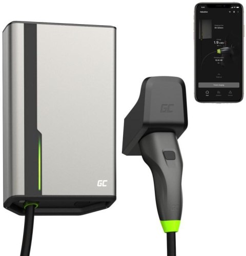 ŁADOWARKA EV Wallbox Green Cell HabuDen EVGC021A2275 22kW TYPE 2 7,5M GC App BT Wi-Fi GREEN CELL