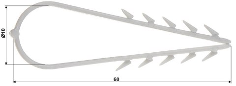 MUROWY TRZYMAK KABLA OKRĄGŁEGO FI 6 DO 10mm 50szt. DELTA