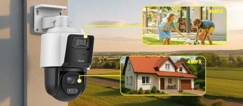 Kamera IP Hilook PTZ-D4-Pro dualna 8MP (4MP + 4MP) 4x zoom optyczny HILOOK