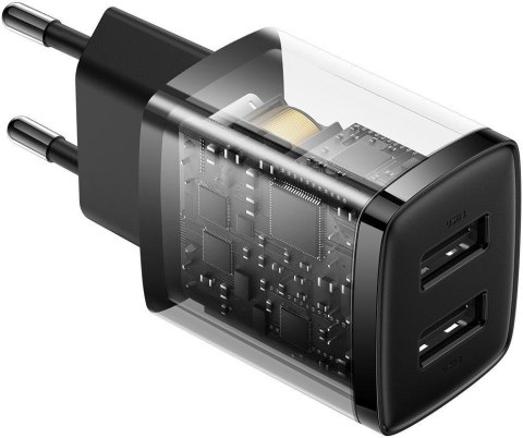 ŁADOWARKA SIECIOWA Baseus Compact Charger CCXJ010201 10.5W 2x USB-A CZARNA BASEUS