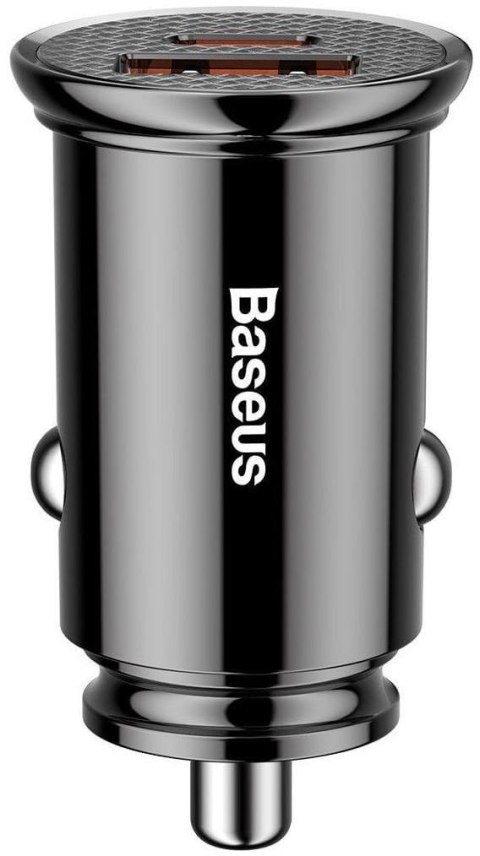 Ładowarka samochodowa Baseus Circular 30W 5A USB-C, USB-A, czarna BASEUS