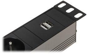 Listwa zasilająca 6 gniazd Schuko PD-6/R-USB DELTA