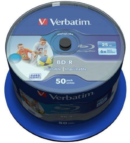 Płyty Blu-Ray Verbatim BD-R SL Printable 25GB Cake (50szt.) VERBATIM