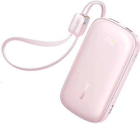 Powerbank Baseus EnerFill FC21 20000 mAh 22,5 W USB-A USB-C różowy z odłączanym kablem Lightning BASEUS