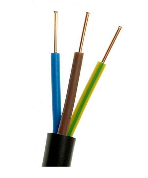 Przewód elektryczny ziemny drut YKY 0,6/1kV 3x1,5mm2 CZARNY MERCOR 1m MERCOR