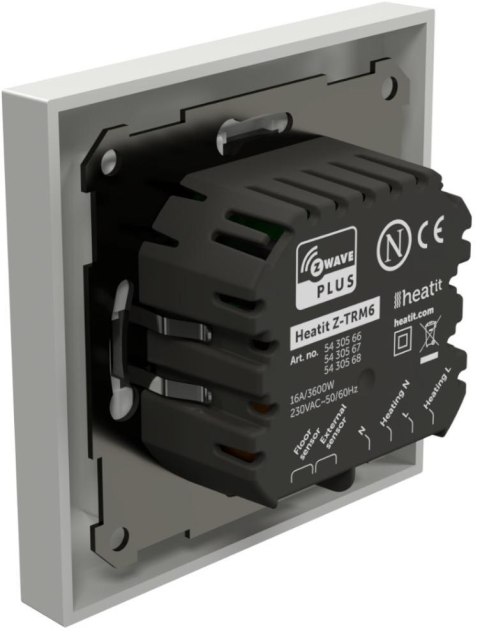 Termostat Heatit Z-TRM6 White RAL 9003 Z-Wave Thermostat 3600W 16A 868,4 Mhz HEATIT