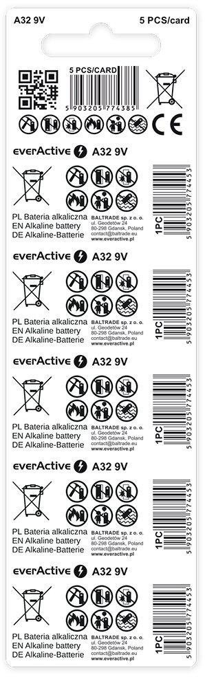 Bateria A32 / 32A everActive 9V (blister 5 szt.) EVERACTIVE