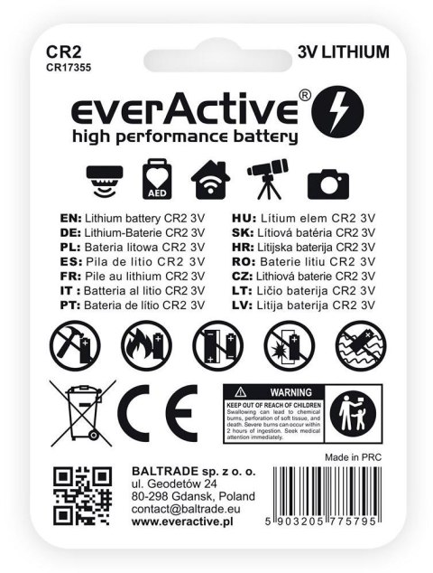 Bateria CR2 everActive (blister 1 szt.) EVERACTIVE