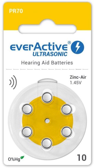 Bateria do aparatu słuchowego everActive ULTRASONIC 10 / PR70 (blister 6 szt.) EVERACTIVE