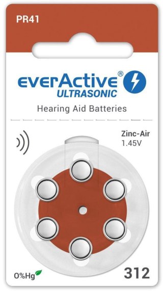 Bateria do aparatu słuchowego everActive ULTRASONIC 312 / PR41 (blister 6 szt.) EVERACTIVE