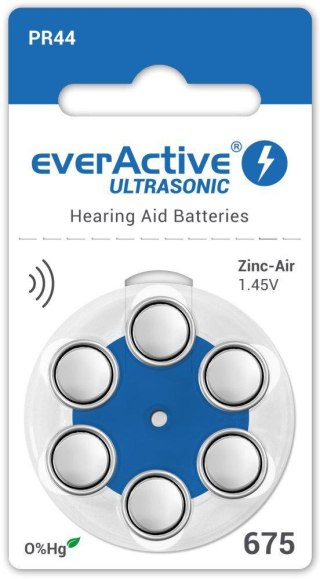 Bateria do aparatu słuchowego everActive ULTRASONIC 675 / PR44 (blister 6 szt.) EVERACTIVE
