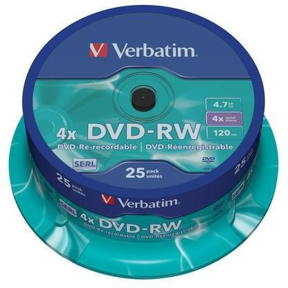 Płyty DVD-RW Verbatim SERL spindle (25szt.) VERBATIM
