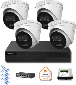 Zestaw monitoringu IP Hilook 4x IPC-T280HA-LU 8MP Smart-hybrid Light HILOOK