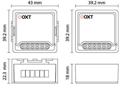 Moduł OXT mini sterownik rolet żaluzji kąt pochylenia lameli WiFi+RF TUYA T229 OXT