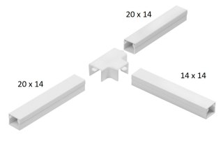 Osprzęt do listew elektroinstalacyjnych, trójnik redukcyjny BIAŁY LOR 20x14x20 (1szt.) STASIŃSKI SP. Z O.O.